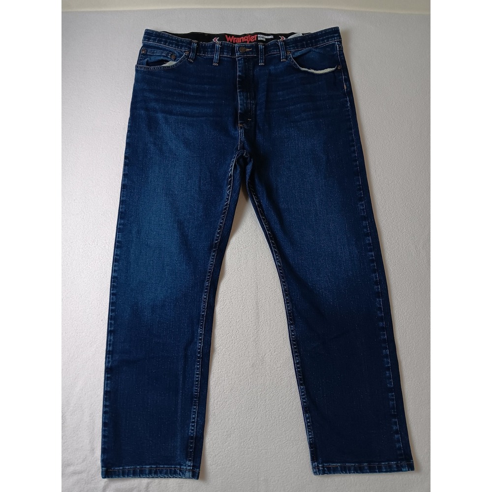 Wrangler Performance Series Mens 44x30 Dark Wash Straight Leg Jeans 1096CHWBN